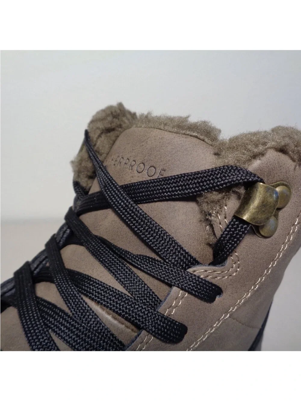 Weatherproof Mens Winter Boots Brown Faux Fur Lined Lace Up Size 11 NEW